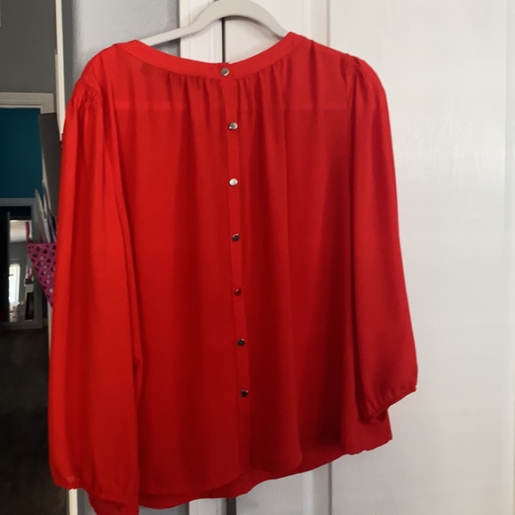 NY&CO Red Blouse with Snap Detail XL - Picture 3 of 5